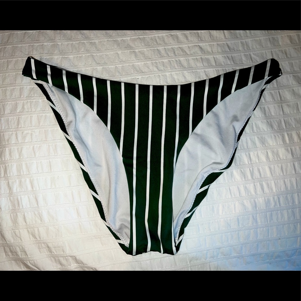 Cotton On Body Green and White Striped Bathing Suit Bottoms